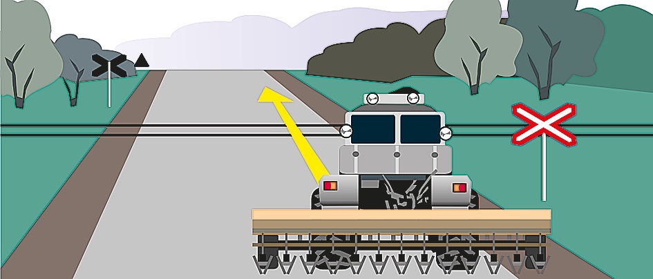 Движение по железнодорожным путям. Гусеничный трактор на ж/д переезде. Движение тихоходных машин переезде. Скорость движения через ЖД переезд. Разрешено ли проехать Железнодорожный переезд.